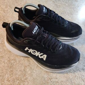 Hoka One One Womens Bondi 8 1127952 BWHT Black Running Shoes Sneakers Size 9.5 B